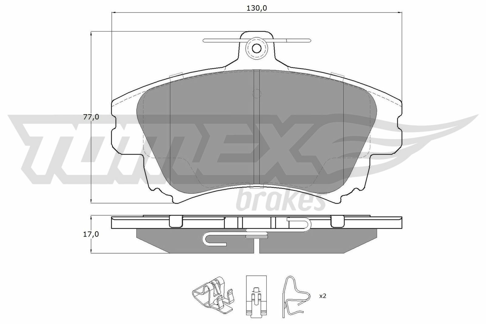 Sada brzdových destiček, kotoučová brzda TOMEX Brakes